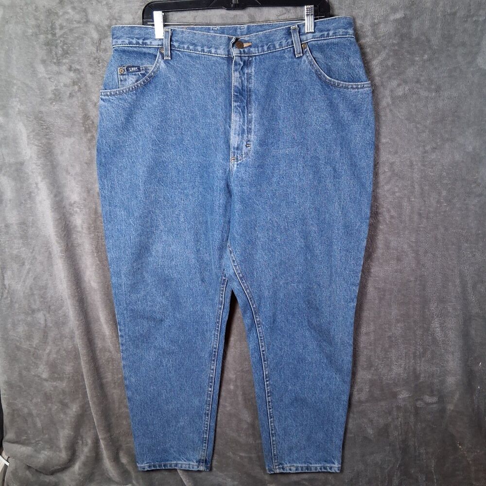 Vtg Made In USA Women's Lee Jeans Size 20W PET 36x28 Medium Wash Mint Condition